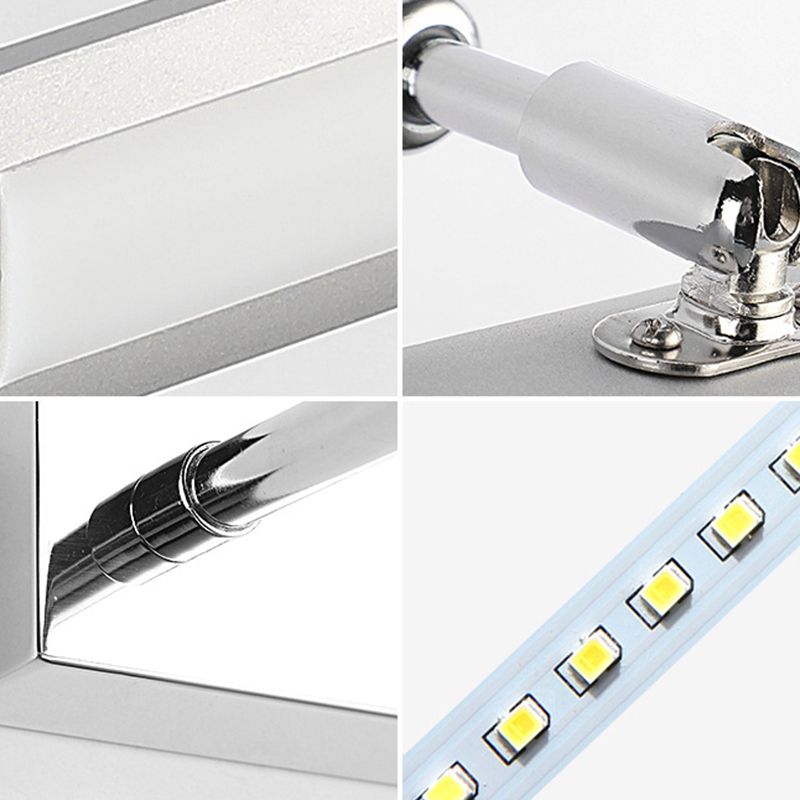 Modern Bar Shaped Vanity Sconce Stainless Steel Bath LED Wall Light with Adjustable Joint