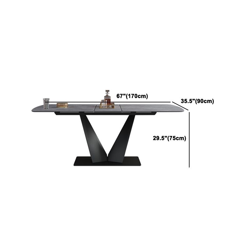 Modern Rectangle Sintered Stone Table Set 1/3/4/6 Pieces Dining Set