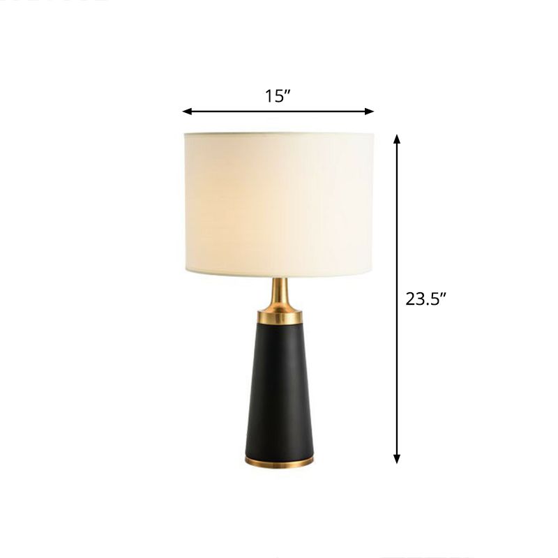 Tavolo cilindrico tavolo luce contemporanea 1 testa lampada da notte bianca-nera per camera da letto