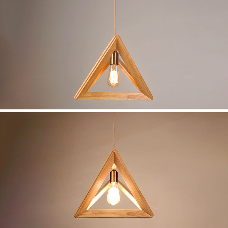 Dreiecks-Esszimmer Suspension anheizt helles Holz 1-Licht minimalistische Deckenbehandlung