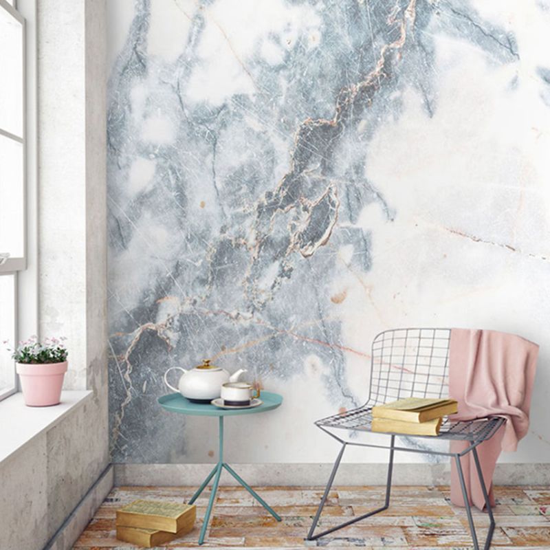 Minimalist Marble Wall Mural for Living Room and Bathroom, Personalized Size Wall Decor in Pastel Grey