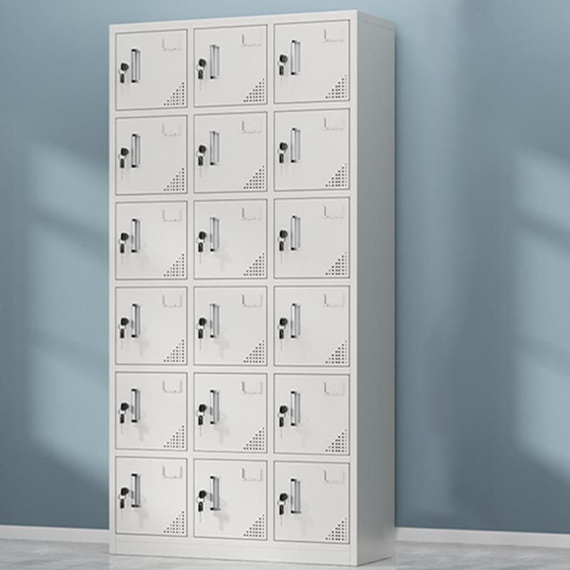 Metal Matte Finish Wardrobe with Hinged Door Modern Style Storage Cabinet