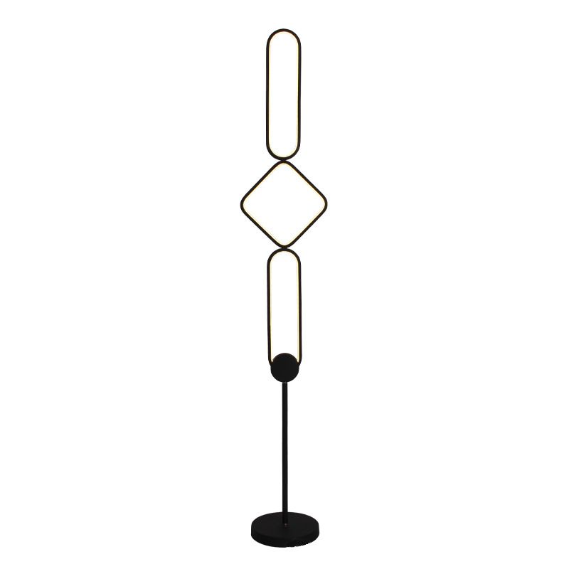 Geometrical Linear Floor Light Artistic Metal Bedroom Standing Light