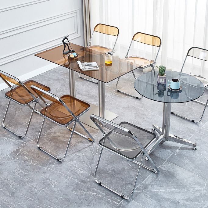 Glass Top Dining Table Modern Dining Table with Pedestal Base