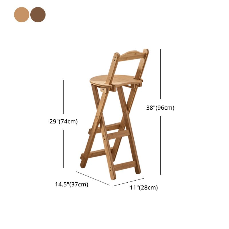 Taburete de bar minimalista para interiores, taburete plegable con respaldo de madera sin brazos