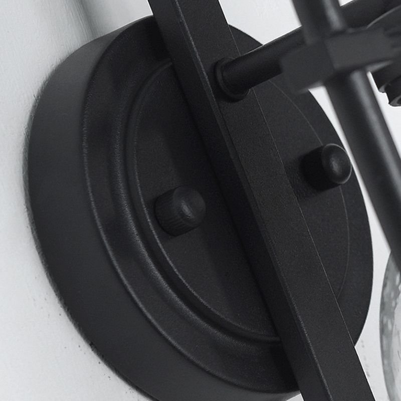 Industrial Glass Wall Light 13" High Wall Sconce in Black for Outdoors