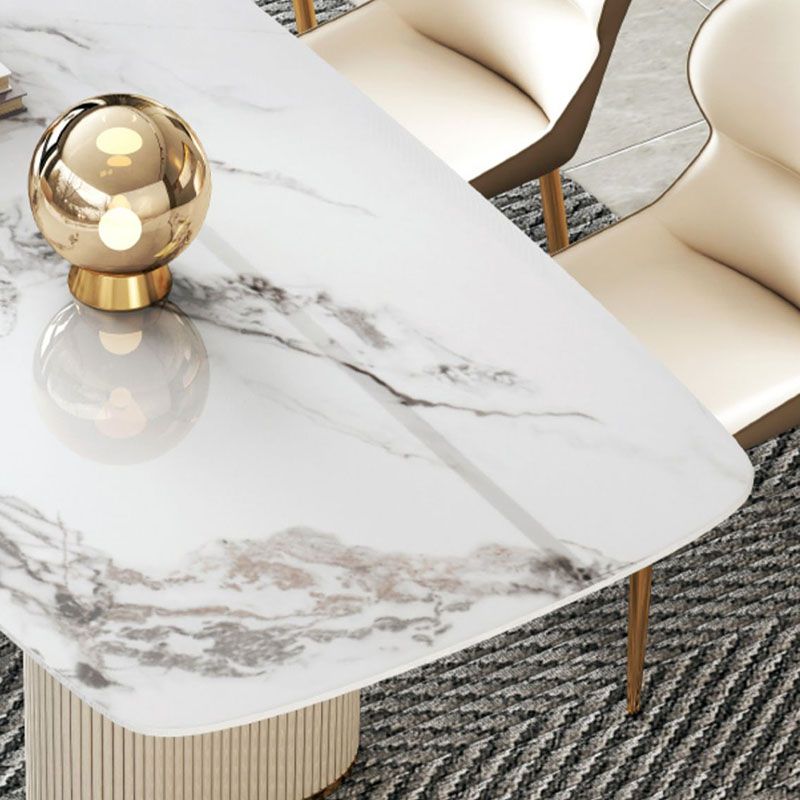 1/4/5/7/8 Pcs Dining Chairs Set Rectangle Dining Room Table Set with Double Pedestal