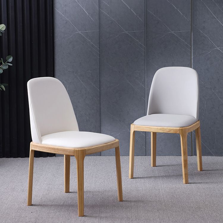 Chaise d'appoint scandinave avec dossier Parsons, chaise de salle à manger sans accoudoirs en bois
