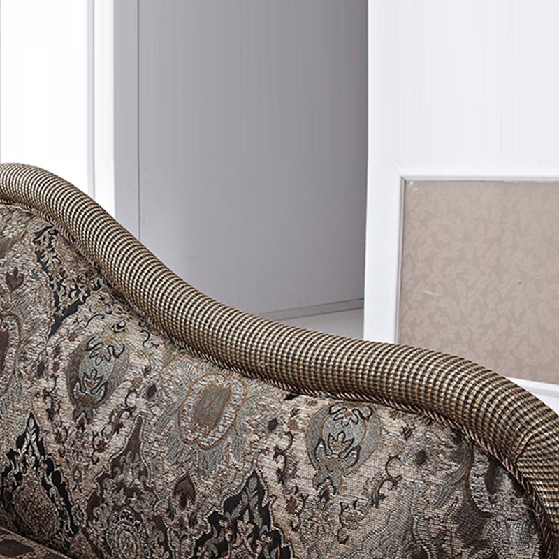 Traditional One Armed Wooden Chaise Flared Arms for Living Room