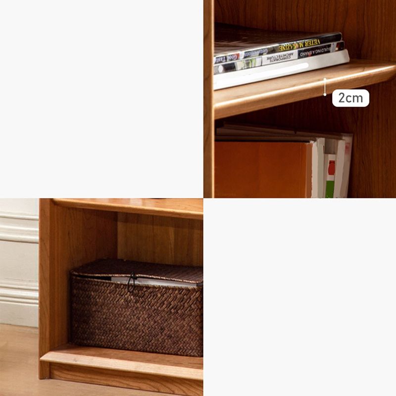 Closed Back Bookcase Standard Wooden Contemporary Natural Bookshelf