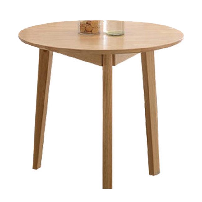 Modern Rubber Wood Dinette Set 1/2/4/5/7 Pieces Round Beige Dining Table Set
