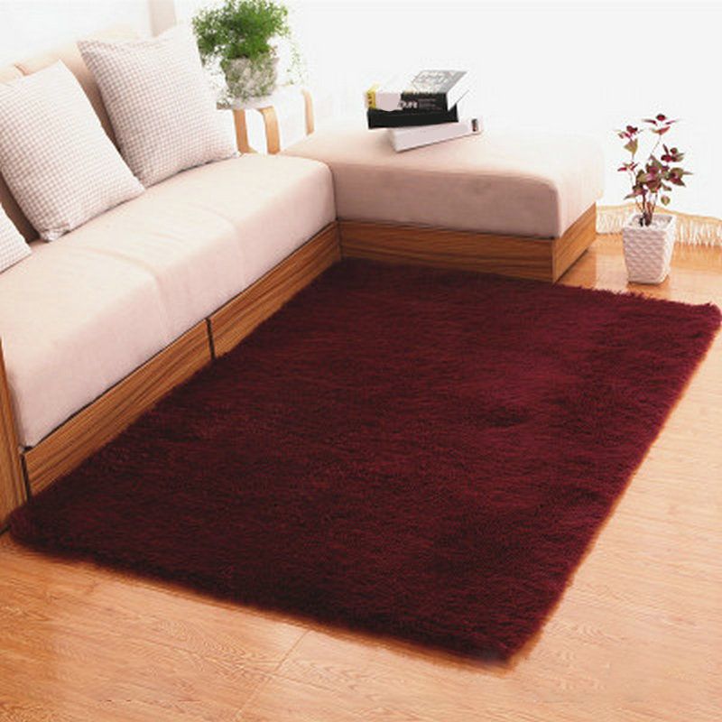 Multicolor Living Room Rug Casual Plain Rug Faux Wool Stain Resistant Non-Slip Backing Pet Friendly Rug