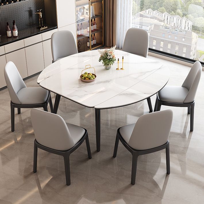 Modern Extendable Stone Dining Table Wood  Base Table for Dining Room
