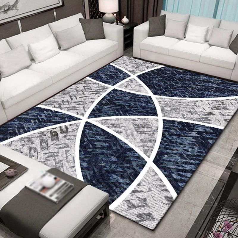 Stylish Multicolor Modernist Rug Polyester Geometric Pattern Rug Washable Pet Friendly Non-Slip Carpet for Living Room