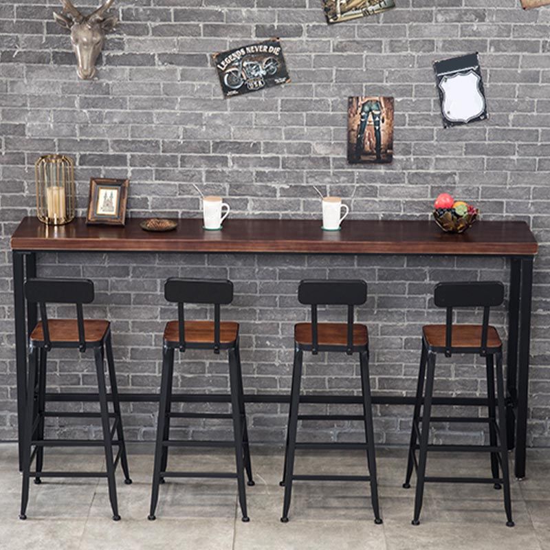 Industrial Bar Table Set 1/4 /9 Pieces Solid Wood Counter Table for Indoor