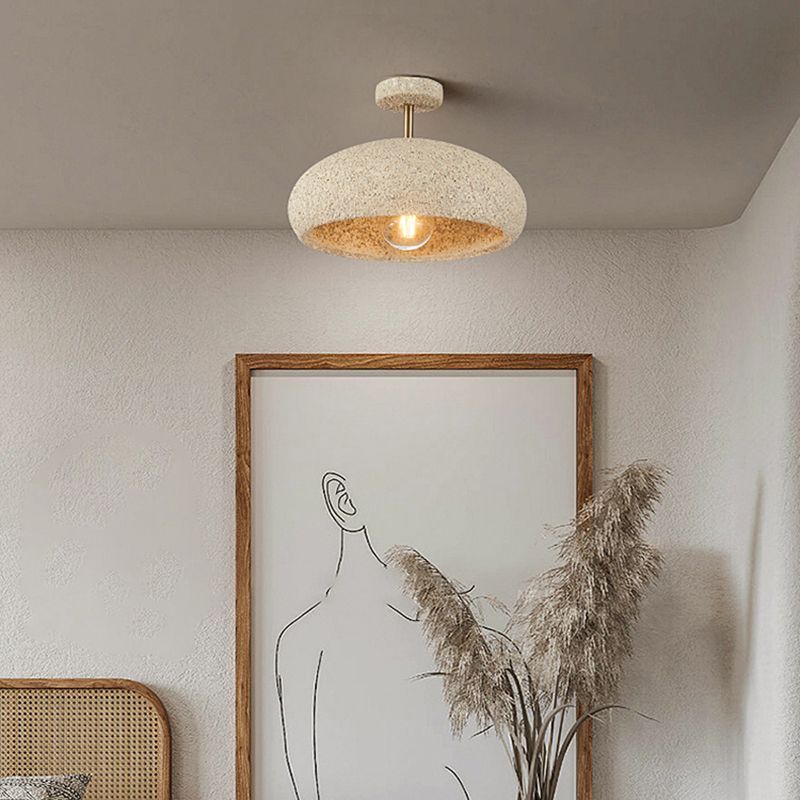 Resin Dome Shade Ceiling Semi Flush 1 - Light Industrial Semi Flush Mount
