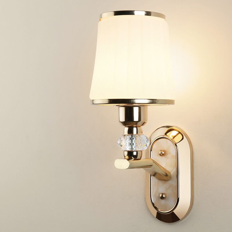 1-Light Armed Sconce Wall Light Modern Minimalist Style Glass Wall Sconce