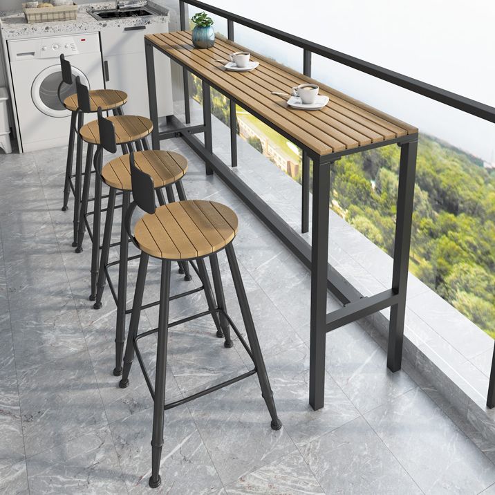 Metal Rectangle Fixed Table Bistro Bar Desk Outdoor Modern Bar Height Cocktail Table