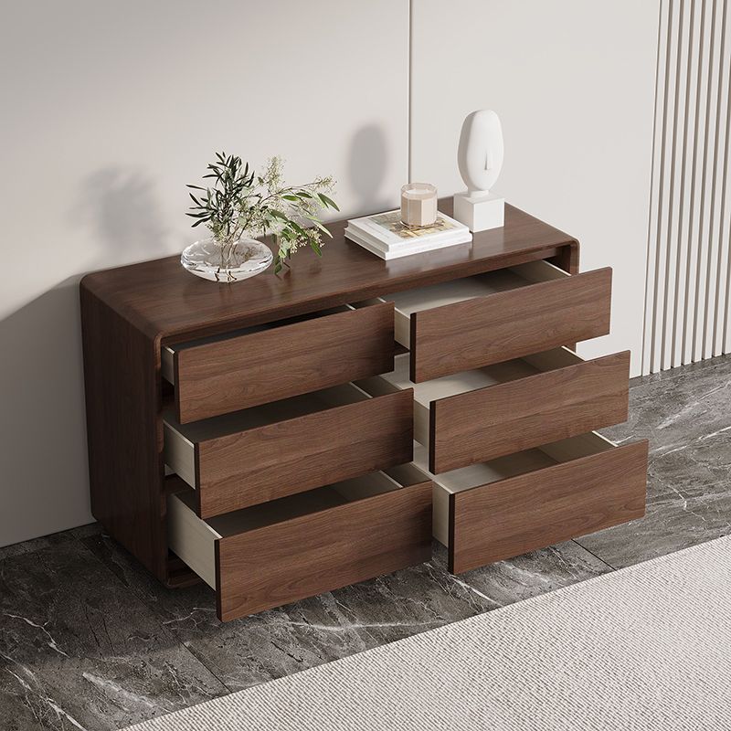 Wooden Chest in Brown Rectangle Accent Chest with 6 and 8 Drawers