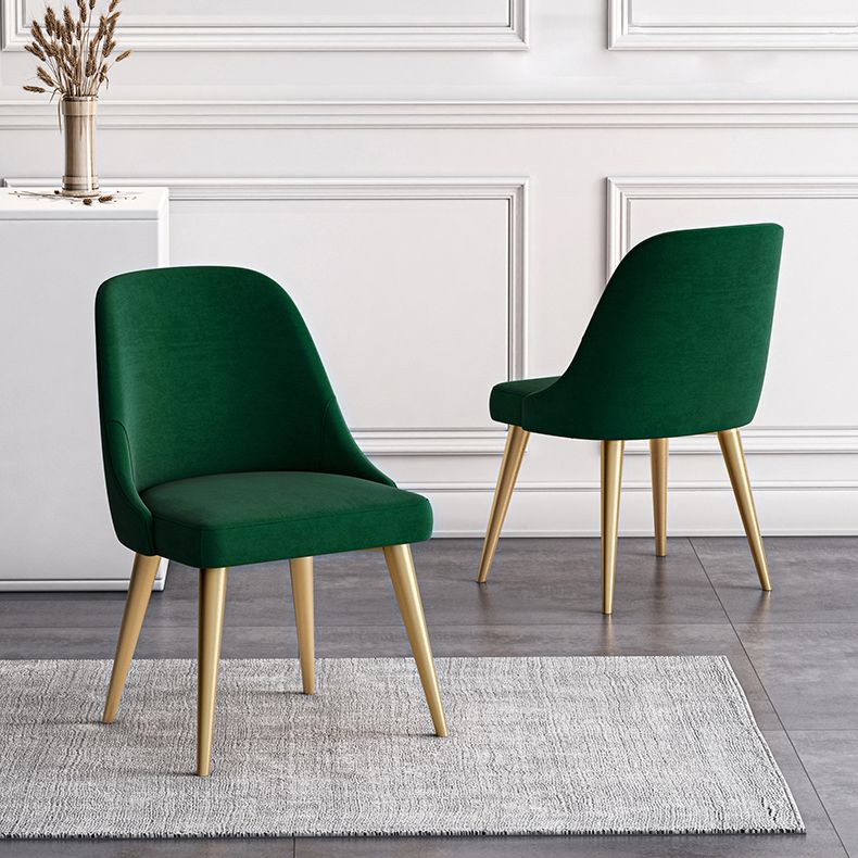 Chaises de salle à manger en Faux cuir de conception nordique, chaise de salle à manger sans bras à dossier solide
