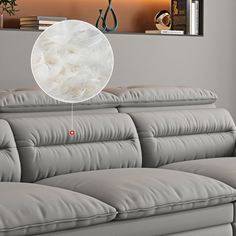 Farmhouse Pillow Top Arm Sofa Gray Down Fill Cushions Seating
