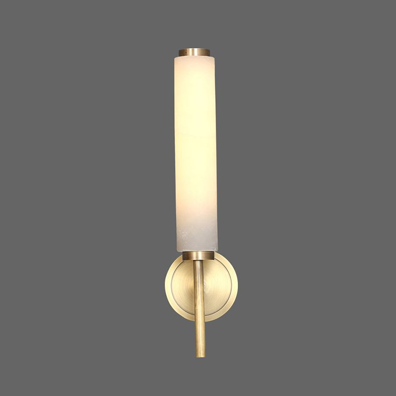 Trio 1 / 2 - Light Traditional Bath Sconce Solid Brass & Marble Bathroom Vanity Lighting