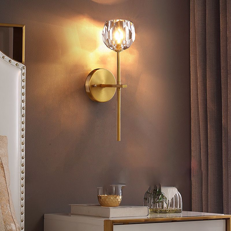 Gold Mur Sconce Postmodern Crystal Murd Murd Lightture pour le salon