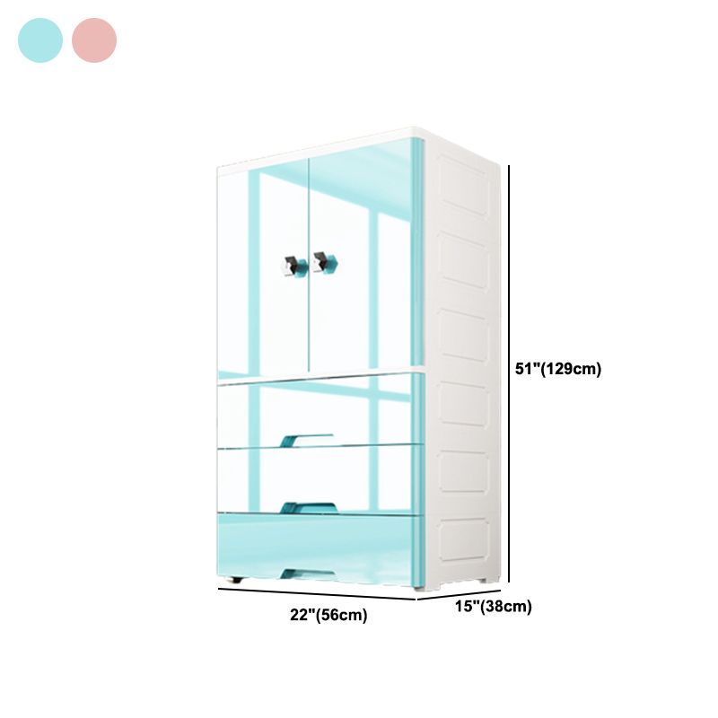 Modern Style Wardrobe Plastic Bedroom Wardrobe Closet with Legs