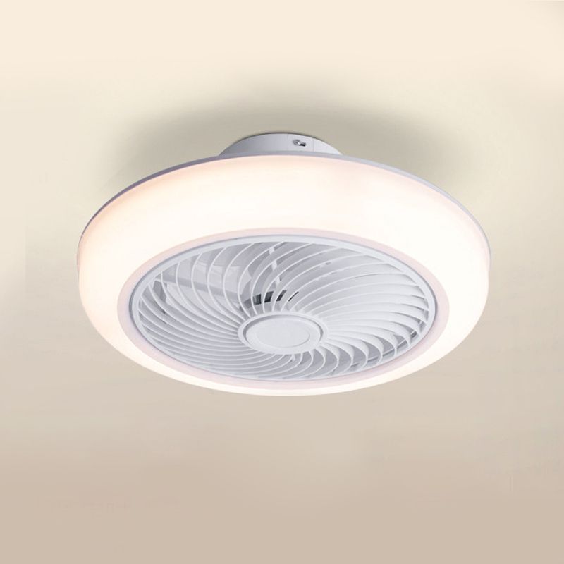 Ventola rotonda a filo leggero moderno moderno camera da letto acrilica a vento a led semifulto luce