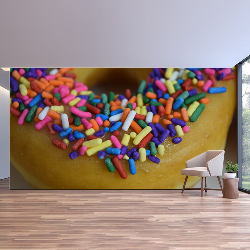 Donut Desserts Food Mural Wallpaper Water Resistant Wall Decor for Dessert Shop