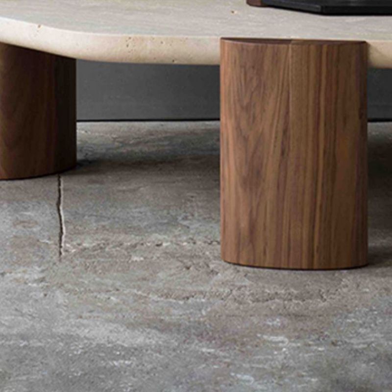 Contemporary Coffee Table Single Stone Coffee Cocktail Table
