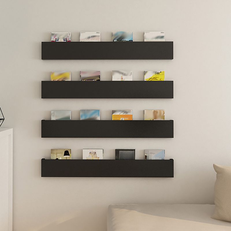 Closed Back Floating Bookshelf Contemporary Metal Bookcase with Shelves