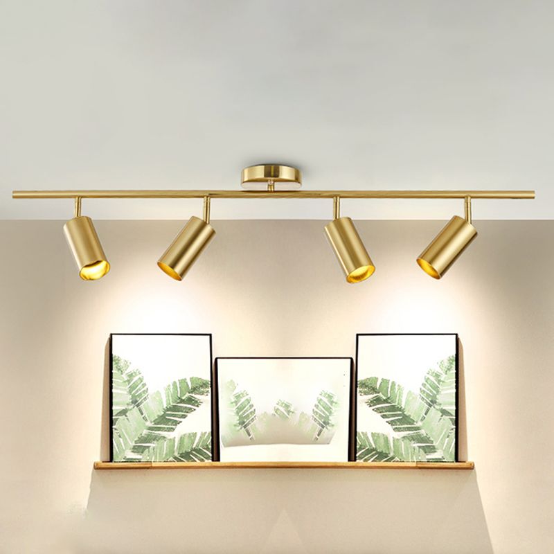 Cylindrical Shape Rail Ceiling Lamp Modern Simple Style Aluminium Flush Mount for Clothing Store