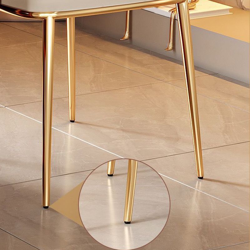 Dining Room Glam Side Chair Faux Leather Chair with Upholstered