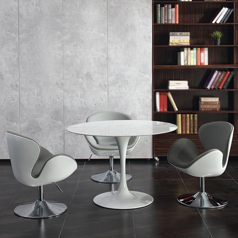 Modern Round Dining Room Table Sintered Stone Dining Table with Tulip Base