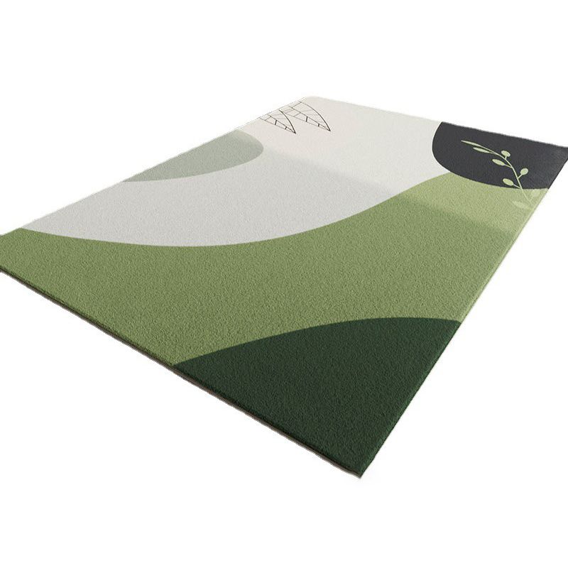 Tapis de couleur verte Polyester Tapis simple Tapis résistant aux taches pour la décoration intérieure
