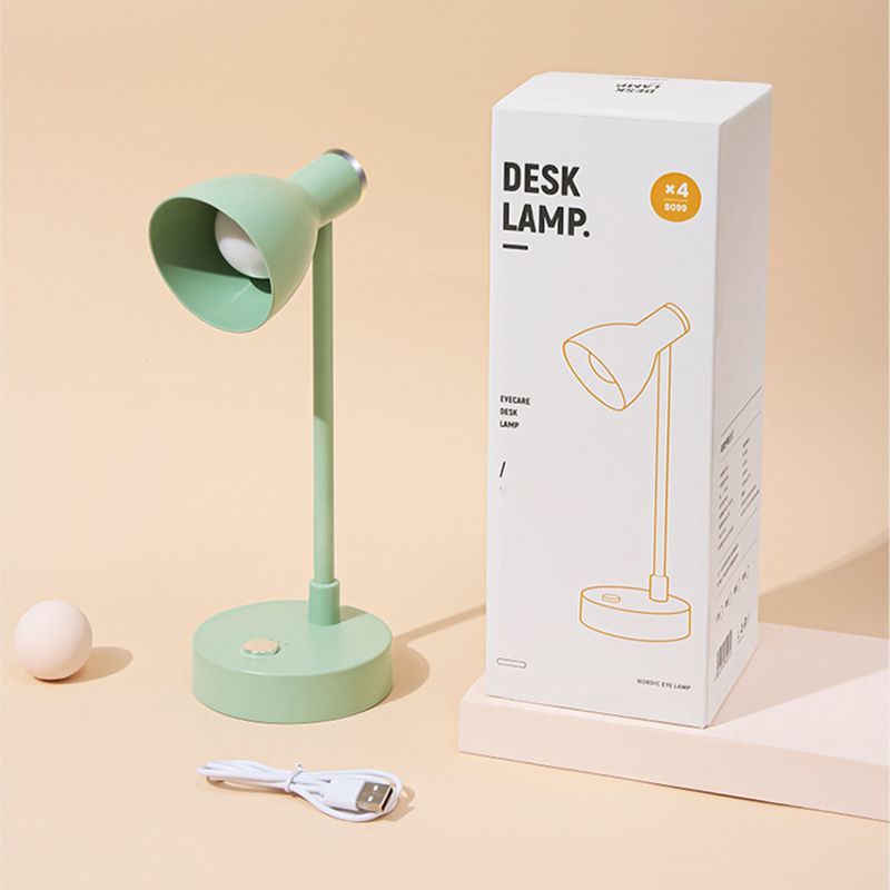 90�� Angle Adjustable Macaroon Table Lamp 4-color Optional Bell Shade Lighting Fixture for Bedroom