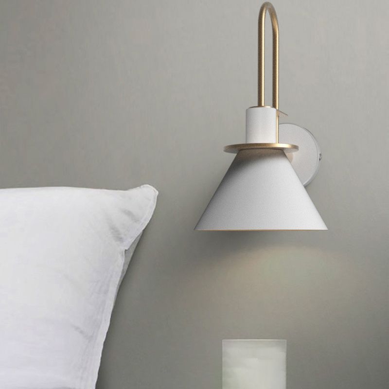 Modern Style Cone Shape Wall Sconce Metal 1 Light Sconces for Corridor