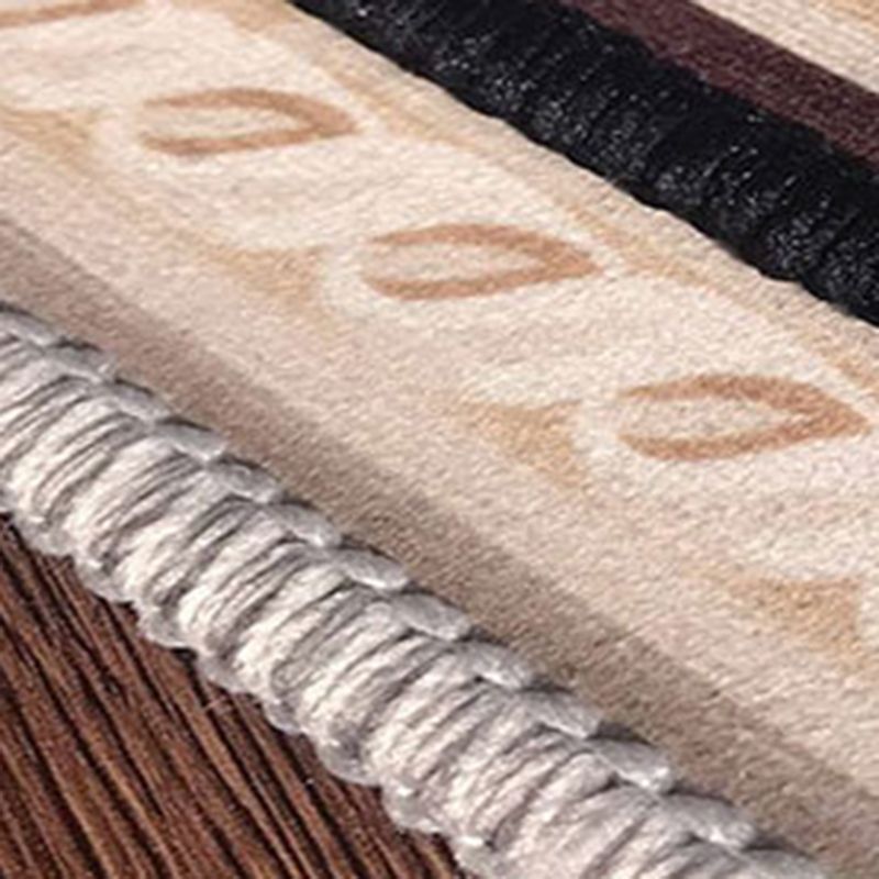 Contemporary Creative Border Rug Marble Surface Print Carpet Non-Slip Backing Carpet for Home Decor