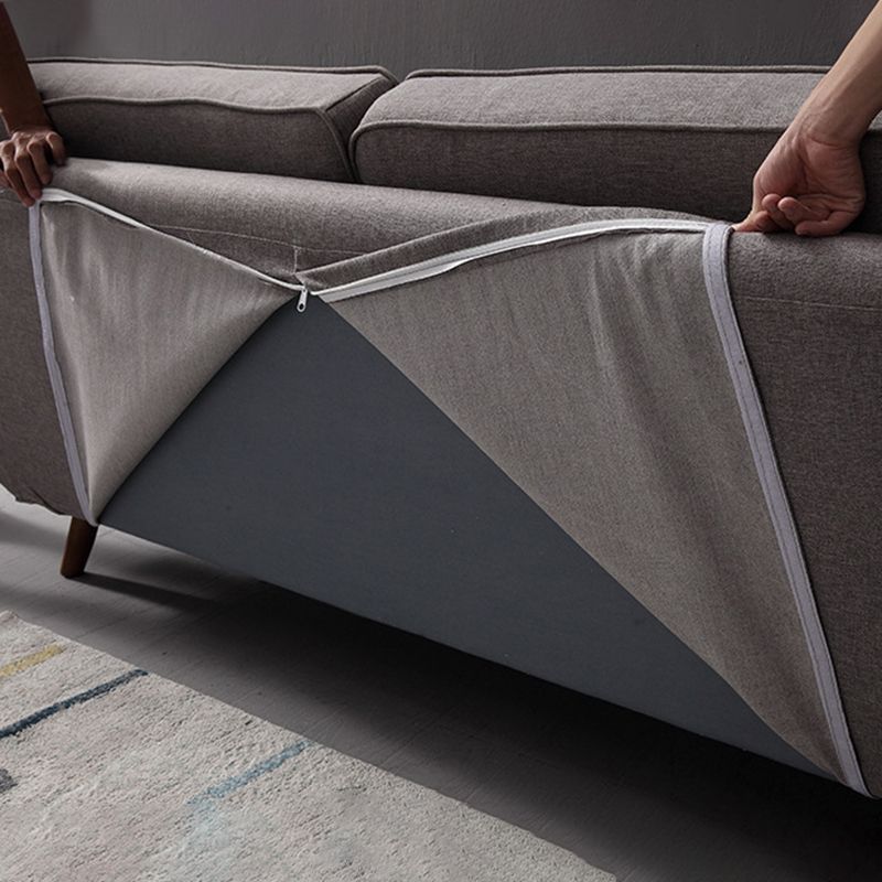 2/3 Seater Modernism Linen Standard Sofa Cushions Flared Arm Sofa