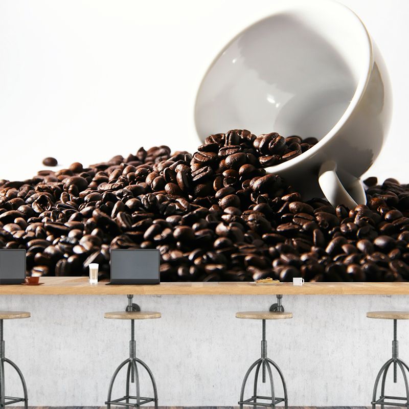 Simplicity Style Coffee Beans Mural Decal Modern Decorative Mildew Resistant for Decoration