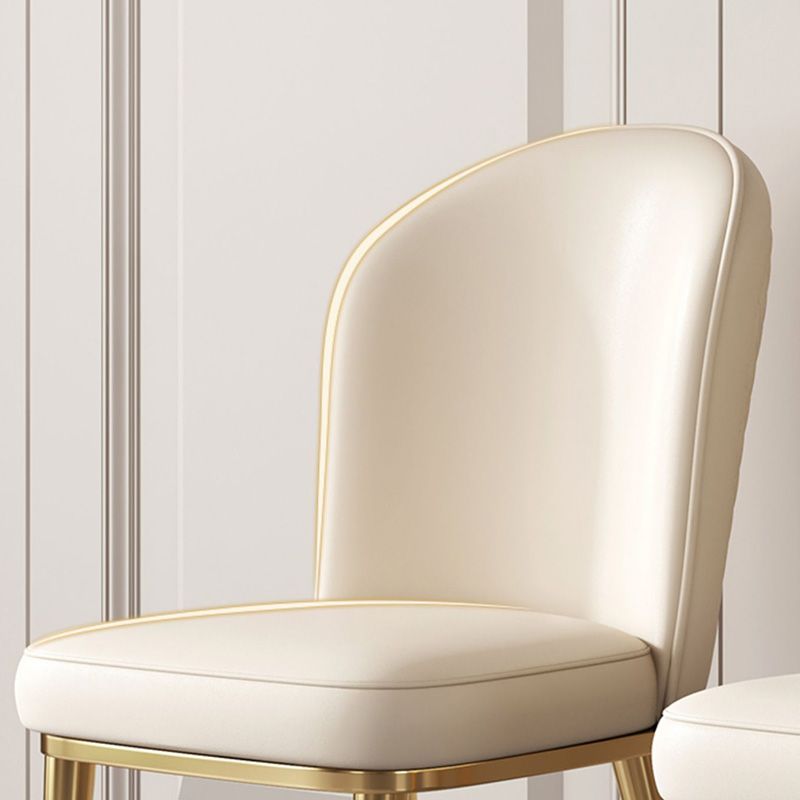 Glam Faux Leather Dining Chair Upholstered Armless Dining Chairs for Restaurant Use