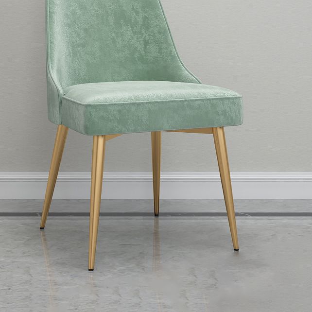 Glam Velvet Armless Dining Chair Metal Dining Chairs for Home Use