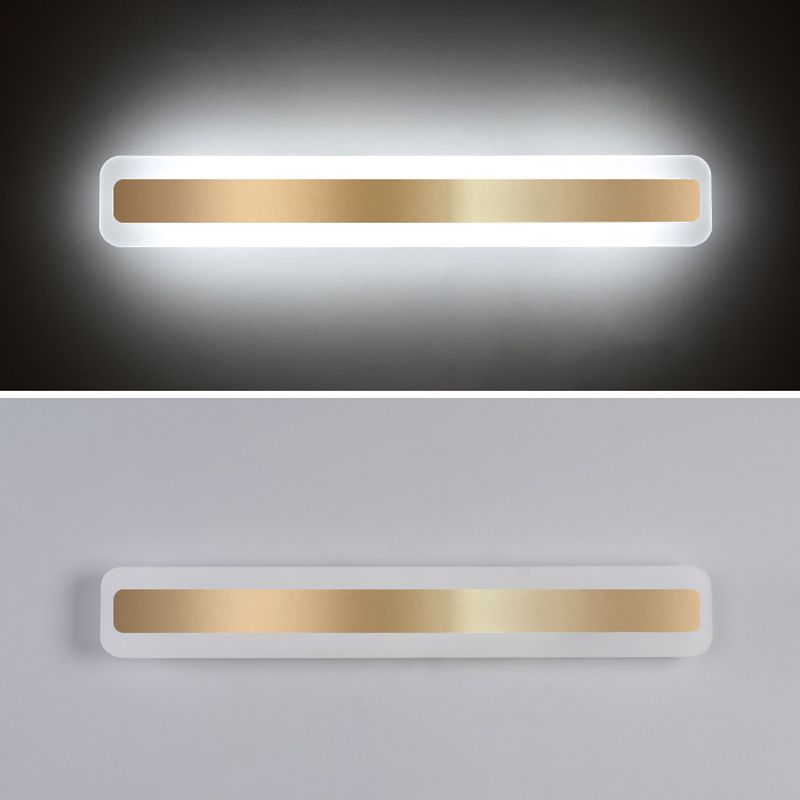 Acconde da parete da parete lineare a 1 luce moderna moderna illuminazione da parete specchio in stile semplice in oro
