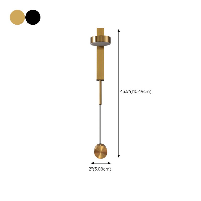 Round Shape Metal Wall Light Modern Style 1-Light Wall Light Sconce