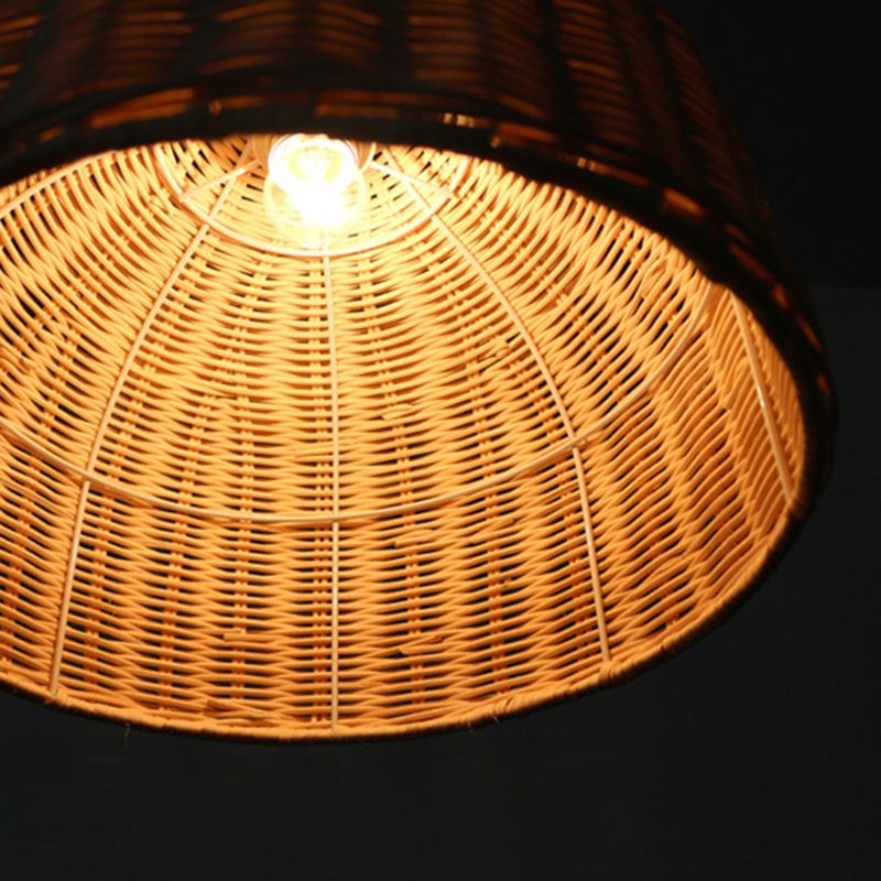 Luce a soffitto appeso Asia Rattan a 1 lutto Light Light a sospensione Luce