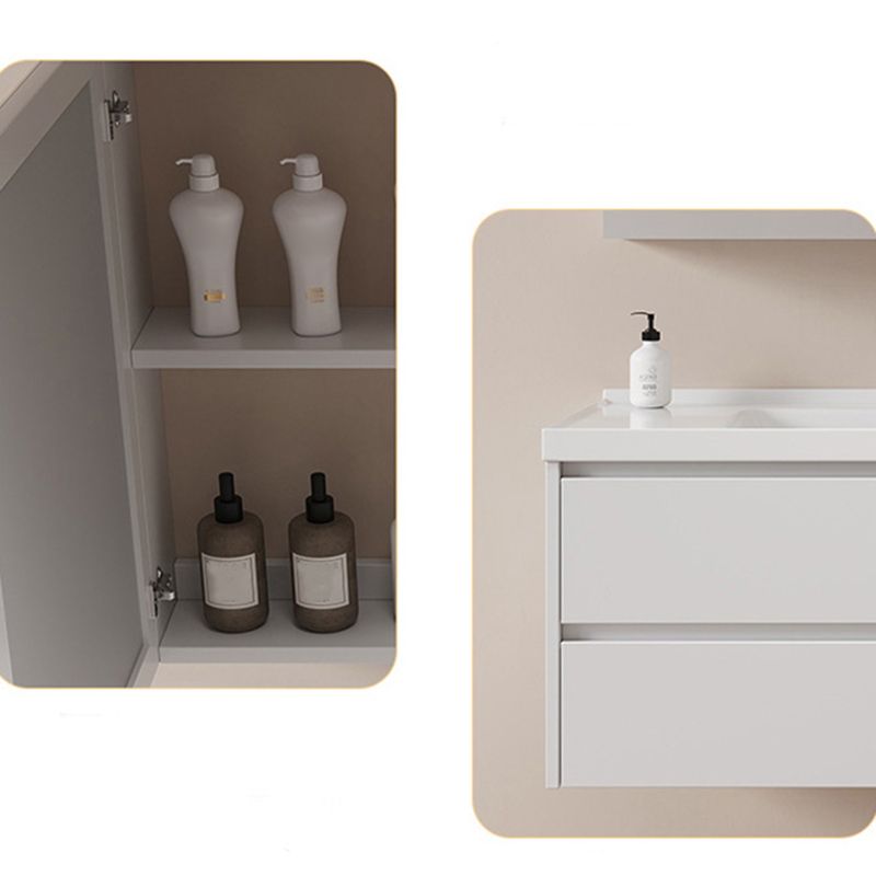 Modern Sink Vanity Solid Color Wall Mount Vanity Cabinet for Bathroom