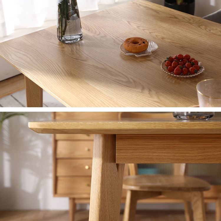 Mesa de comedor rectangular colección de comedor de madera maciza con 4 pies