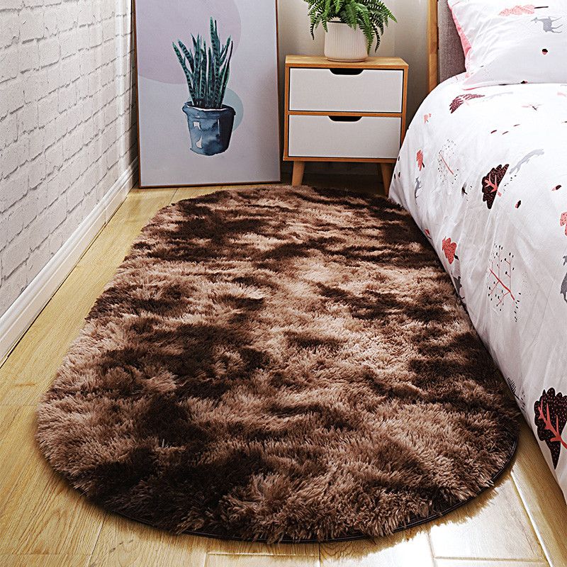 Casual Tie-Dye Rug Multi-Color Plush Carpet Machine Washable Anti-Slip Stain Resistant Rug for Bedroom