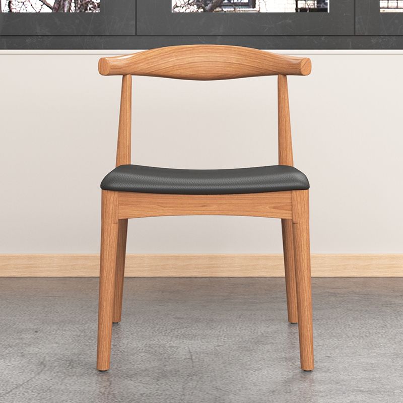 Sillas de comedor modernas con respaldo abierto, sillas laterales sin brazos con patas de madera